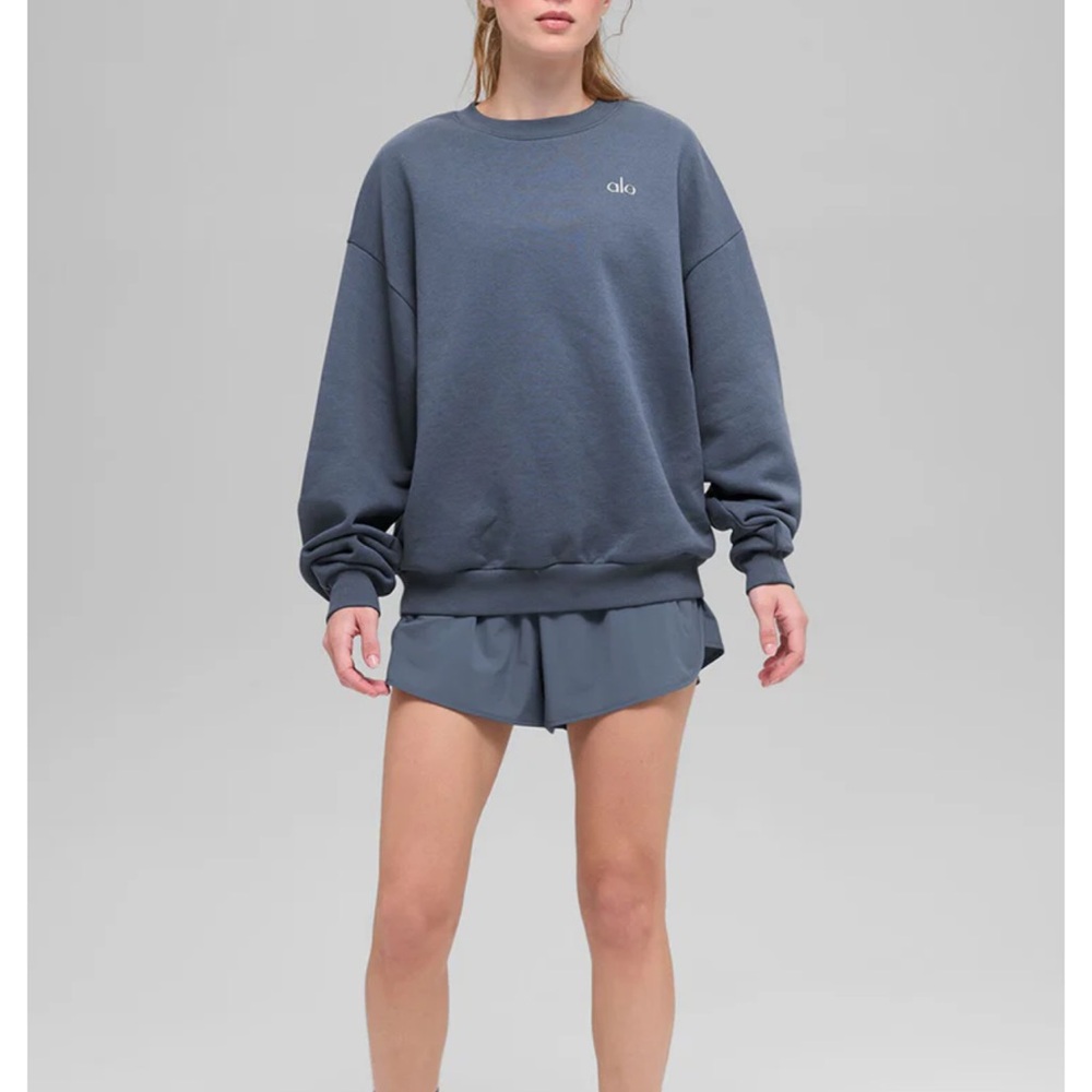 NWT Alo Bluestone Accolade Crew Neck Pullover Sweatshirt